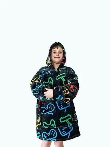 Adult/Youth Colourful Game Hoodie Blanket & Socks