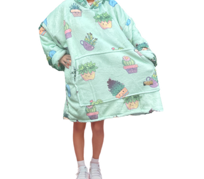 Adult Plant Hoodie Blanket & Socks