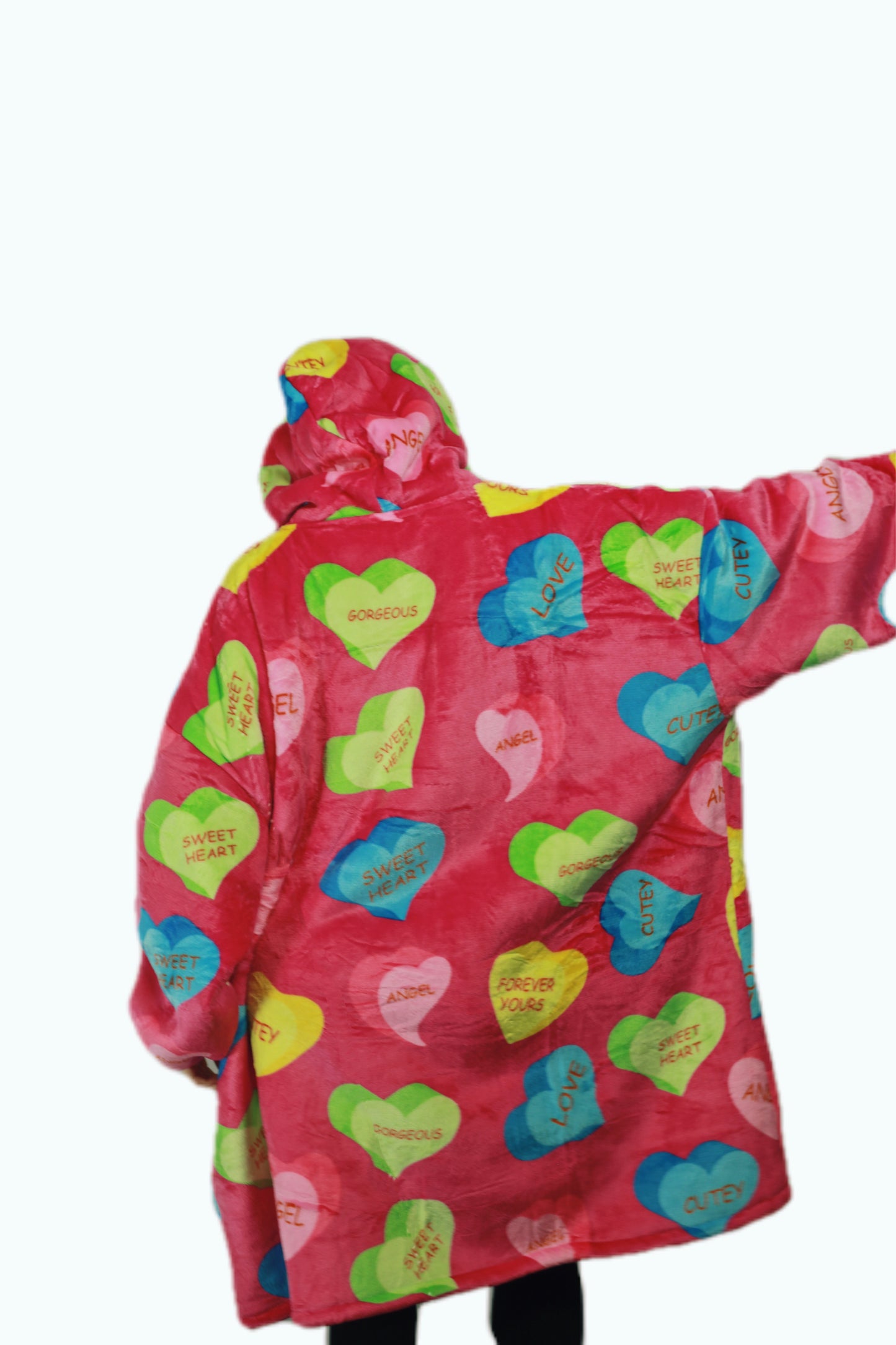 Adult Youth Love Heart Hoodie Blanket & Socks