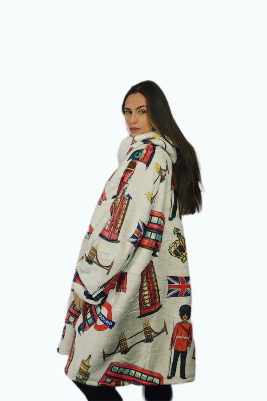 Adult/Youth London Hoodie Blanket & Socks