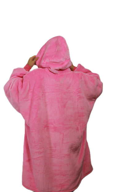 Adult/Youth Hot Pink Hoodie Blanket & Socks