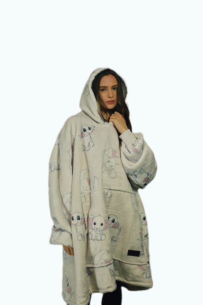 Adult/Youth Elephant Hoodie Blanket & Socks