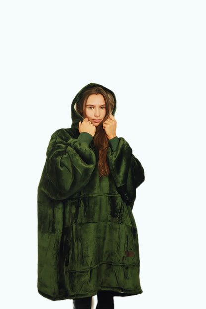 Adult/Youth Army Green Hoodie Blanket & Socks