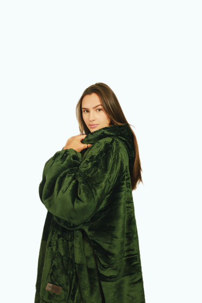 Adult/Youth Army Green Hoodie Blanket & Socks