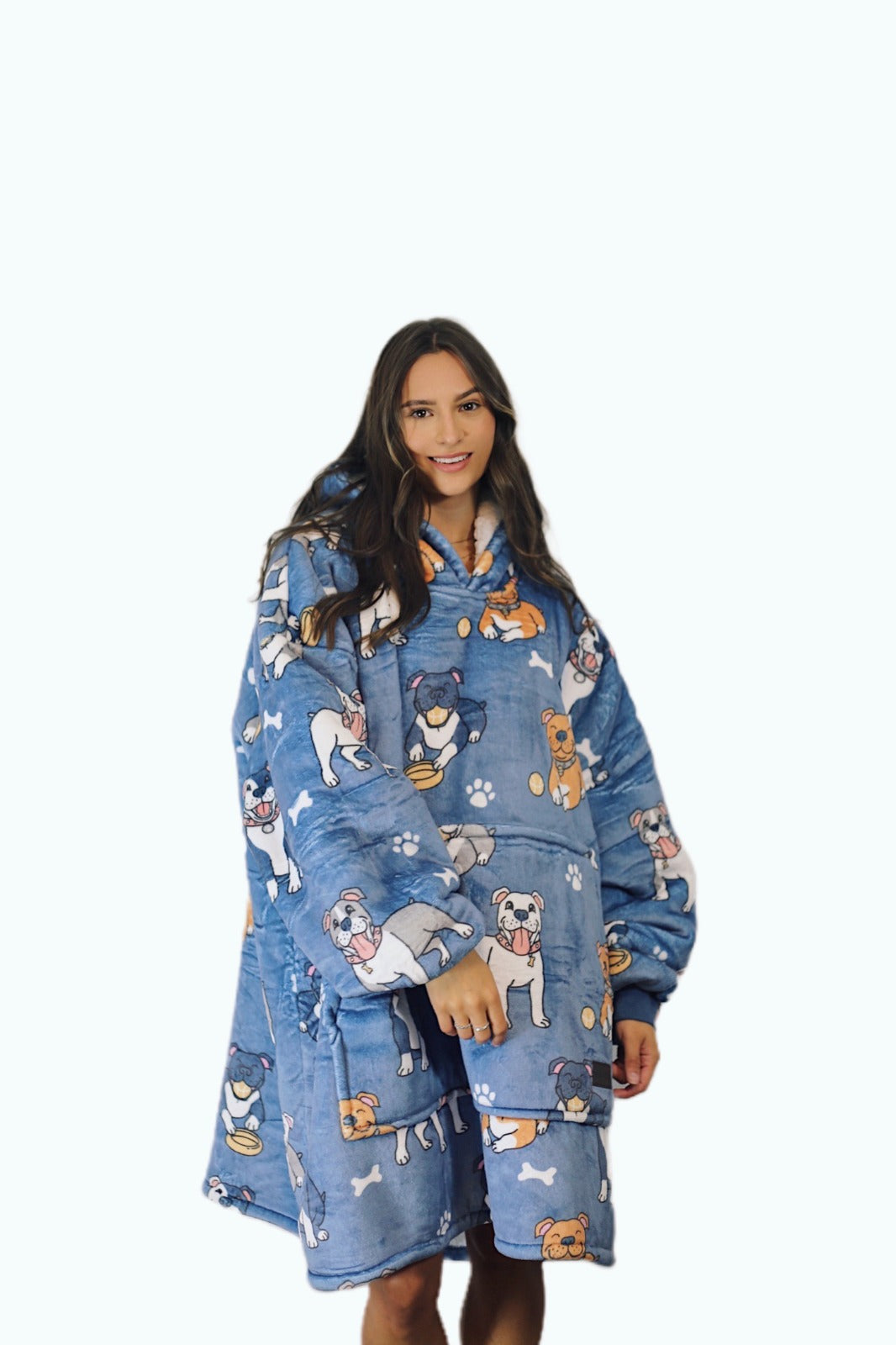 Adult/Youth Bull Dog Hoodie Blanket & Socks