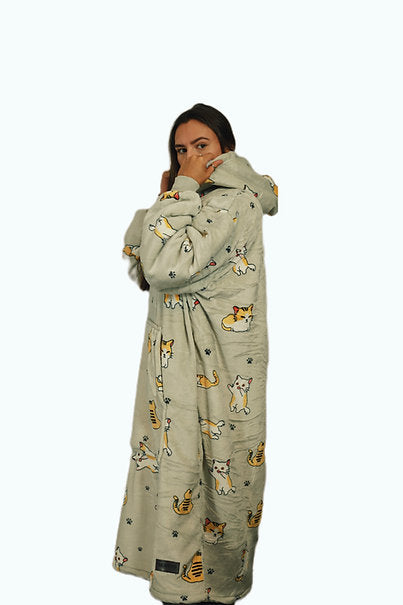 Adult Kitty Hoodie Blanket