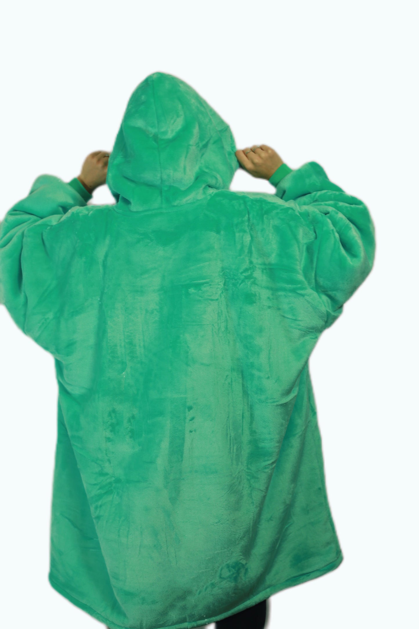 Adult/Youth Mint Green Hoodie Blanket & Socks