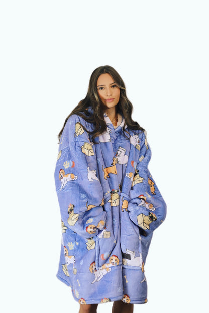 Adult/Youth Mix Dog Hoodie Blanket & Socks