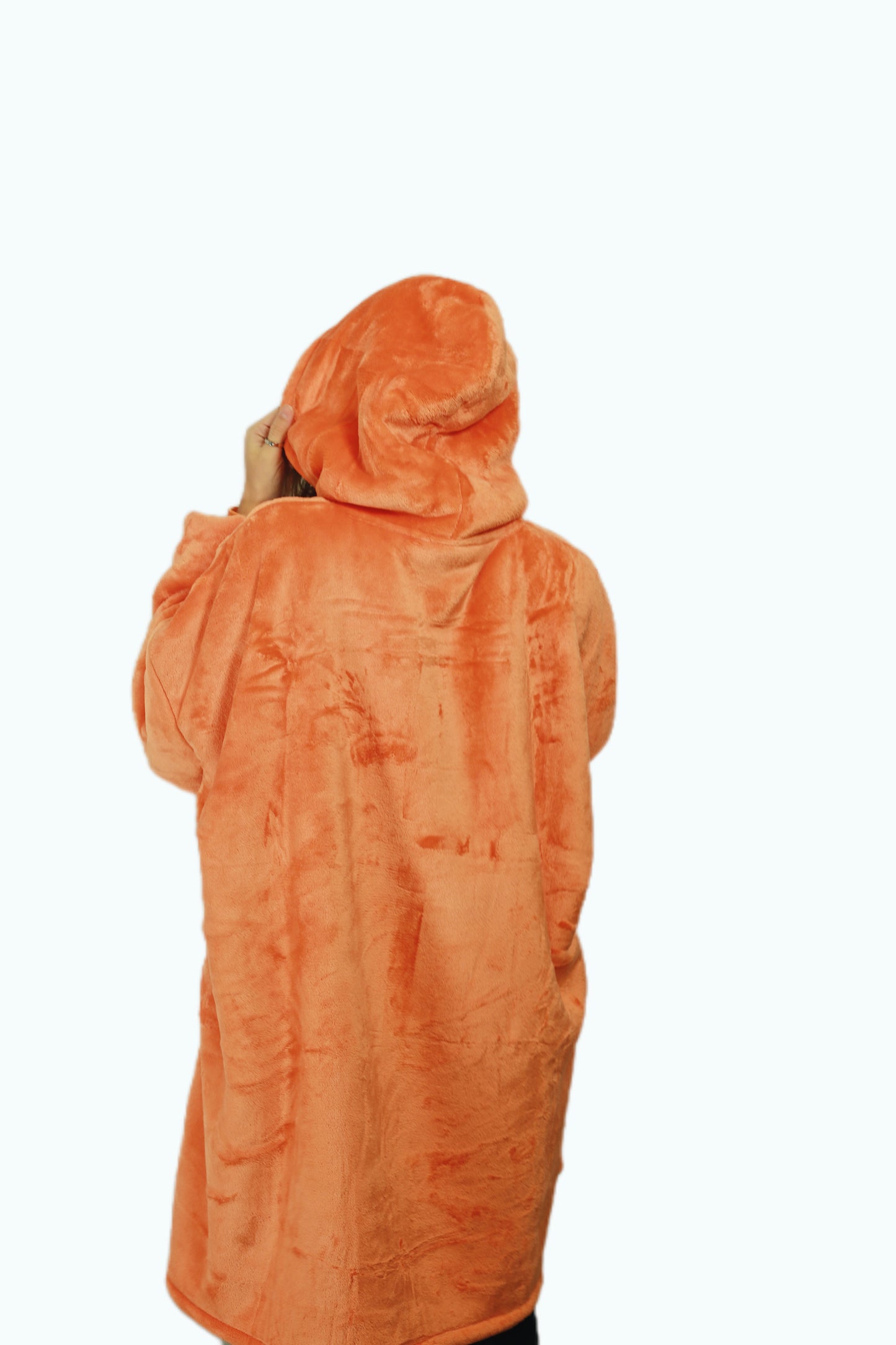 Adult Orange Hoodie Blanket