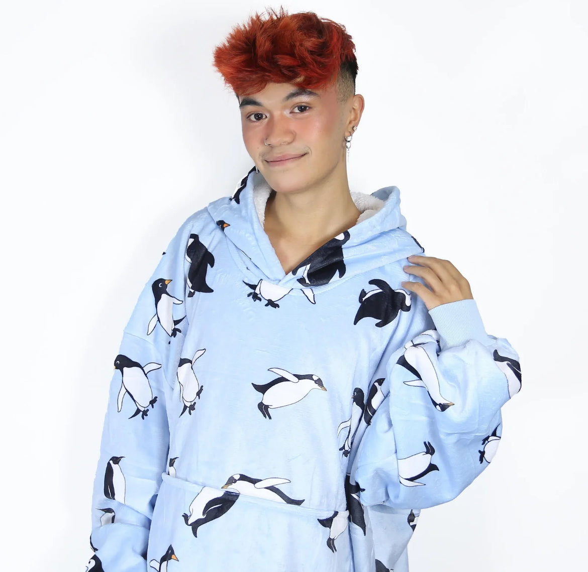 Adult/Youth Penguin Hoodie Blanket