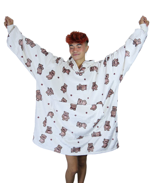 Adult/Youth Teddy Bear Hoodie Blanket